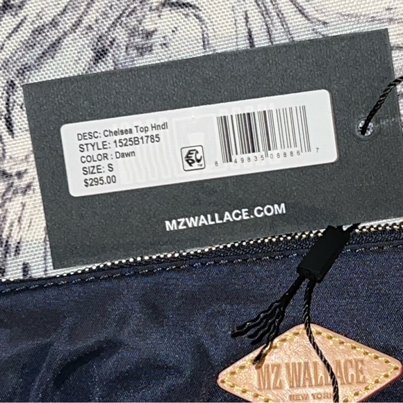 MZ Wallace Chelsea Top Handle & Crossbody Tote in Navy Blue Dawn Rec w/dustbag - Picture 5 of 11